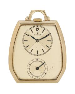 Rolex. A Rare  Prince 9ct Gold Keyless Lever Pocket Watch C1930s