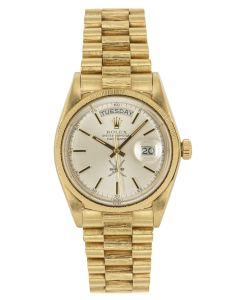 Rolex Very Rare Day-Date Vintage Yellow Gold Omani Dial Bark Finish 1807